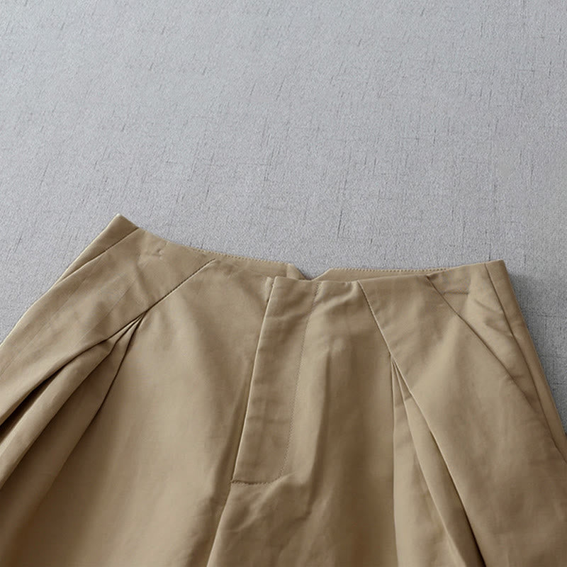 Nimara Ritual Summer Minimalist Elegant Solid Zipper Design Women's Shorts With Pockets