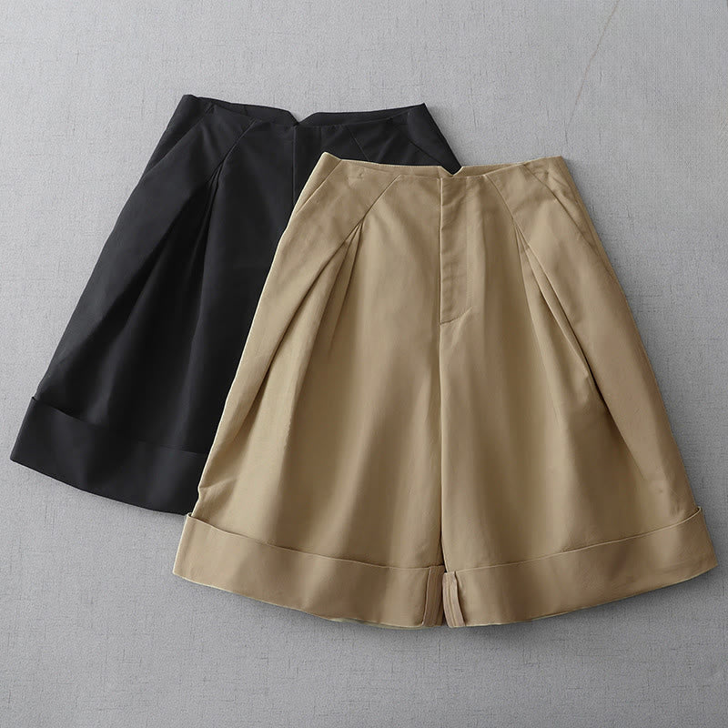 Nimara Ritual Summer Minimalist Elegant Solid Zipper Design Women's Shorts With Pockets