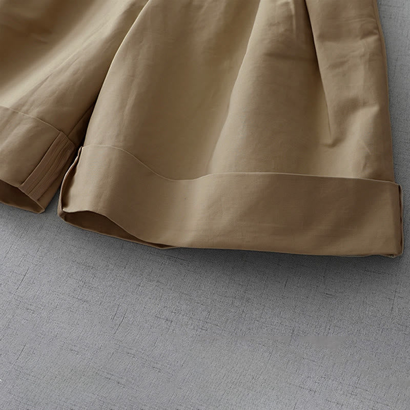 Nimara Ritual Summer Minimalist Elegant Solid Zipper Design Women's Shorts With Pockets