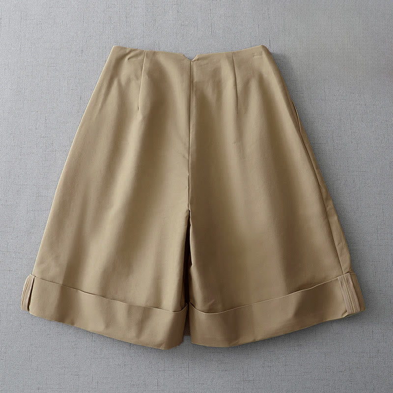 Nimara Ritual Summer Minimalist Elegant Solid Zipper Design Women's Shorts With Pockets