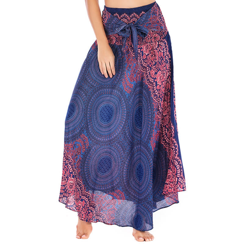 Nimara Ritual Two Style Wear Bohemian Compass Rose Flower Lace-up Skirt Dress
