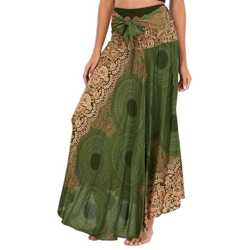 Nimara Ritual Two Style Wear Bohemian Compass Rose Flower Lace-up Skirt Dress