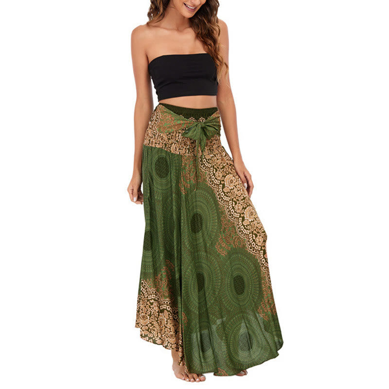 Nimara Ritual Two Style Wear Bohemian Compass Rose Flower Lace-up Skirt Dress