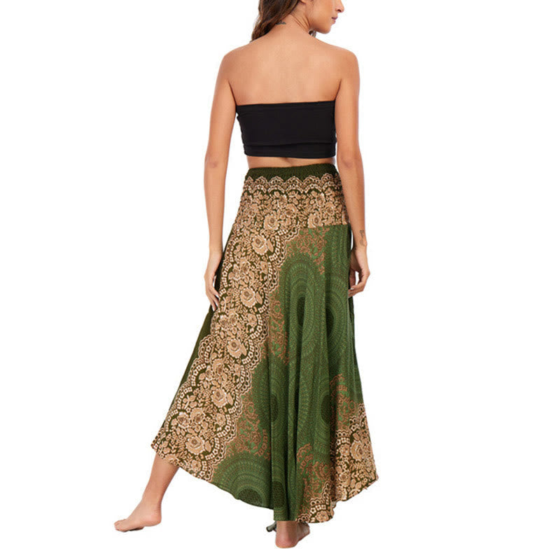 Nimara Ritual Two Style Wear Bohemian Compass Rose Flower Lace-up Skirt Dress