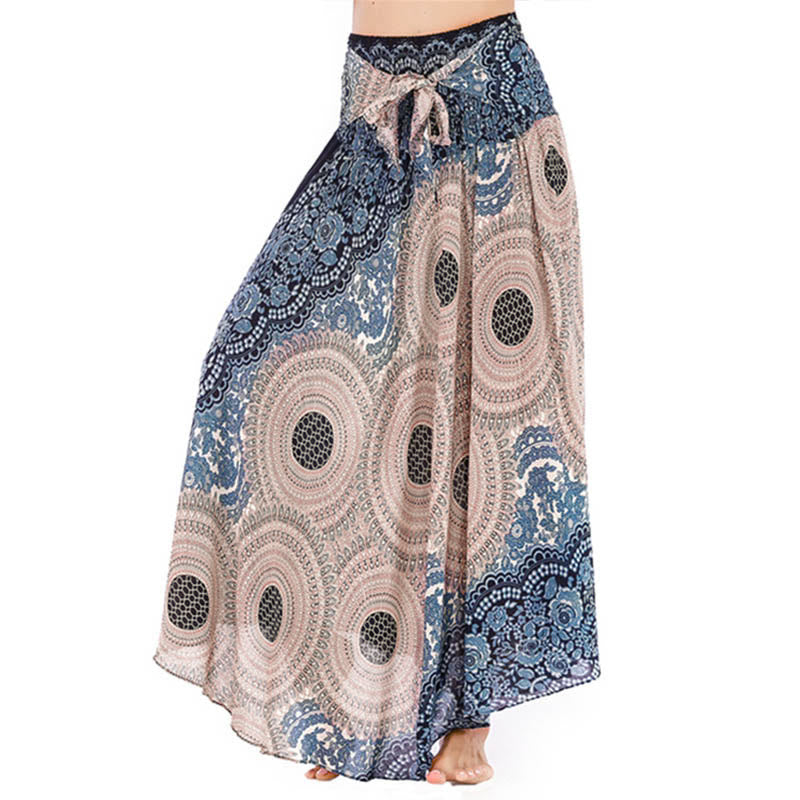 Nimara Ritual Two Style Wear Bohemian Compass Rose Flower Lace-up Skirt Dress