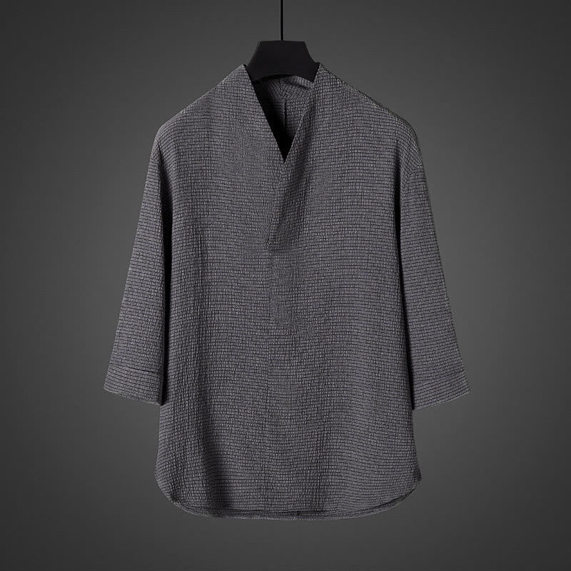 Nimara Ritual Casual V-Neck Three Quarter Sleeve Men's Shirt
