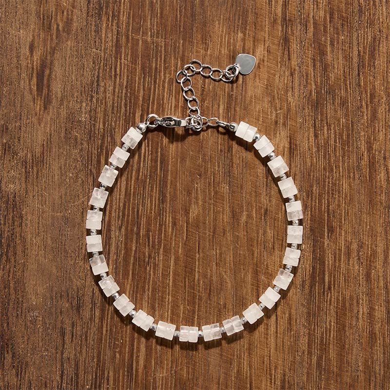Nimara Ritual Amethyst Tiger's Eye Rose Quartz Blue Spot Jasper Black Obsidian Calm Flat Bead Bracelet