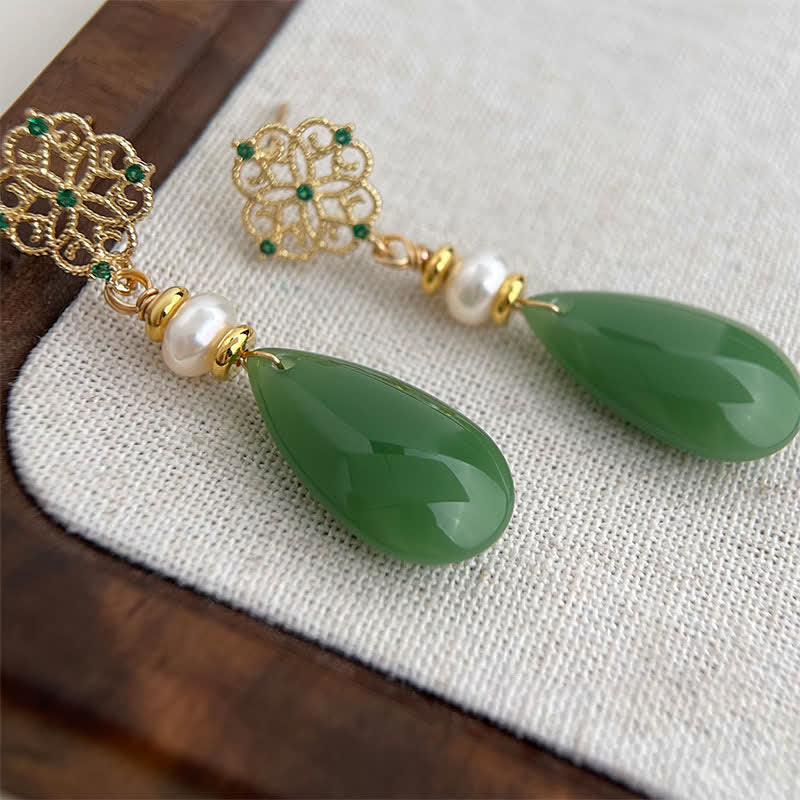 Nimara Ritual Pearl Liuli Purity Teardrop Healing Earrings