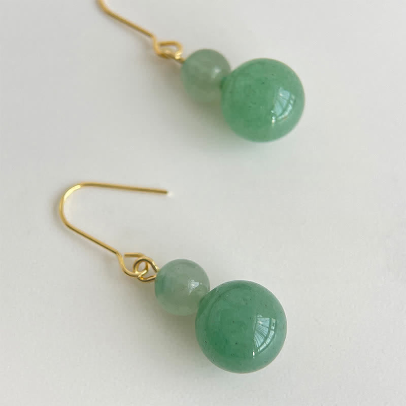 Nimara Ritual Green Aventurine Luck Drop Earrings