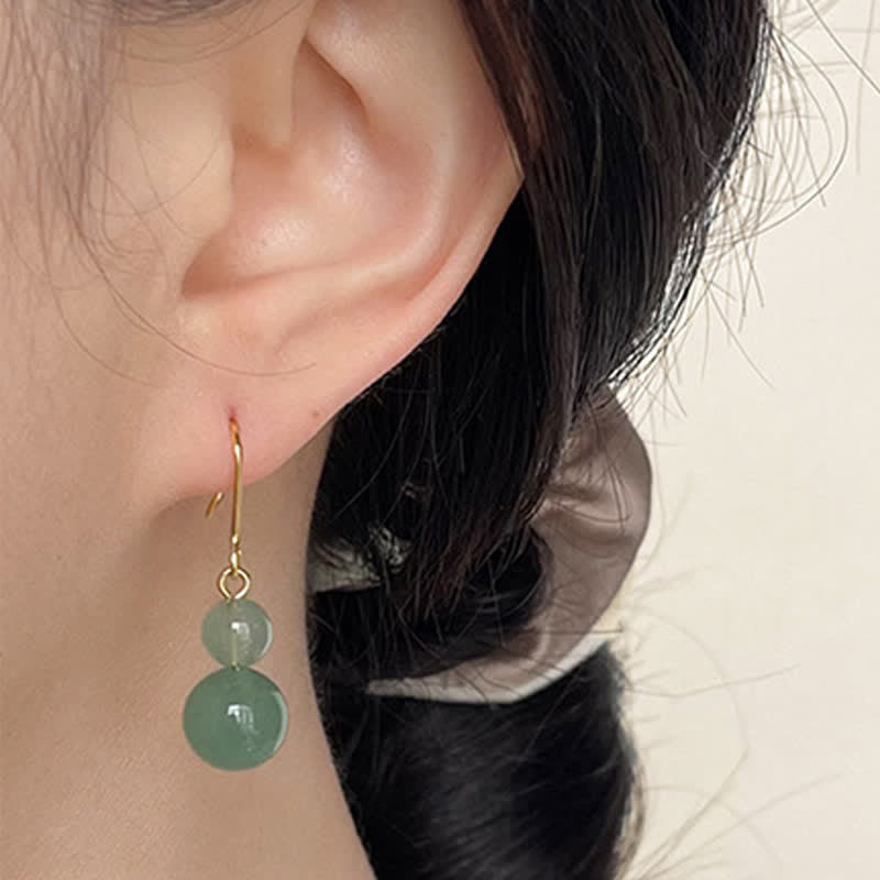 Nimara Ritual Green Aventurine Luck Drop Earrings