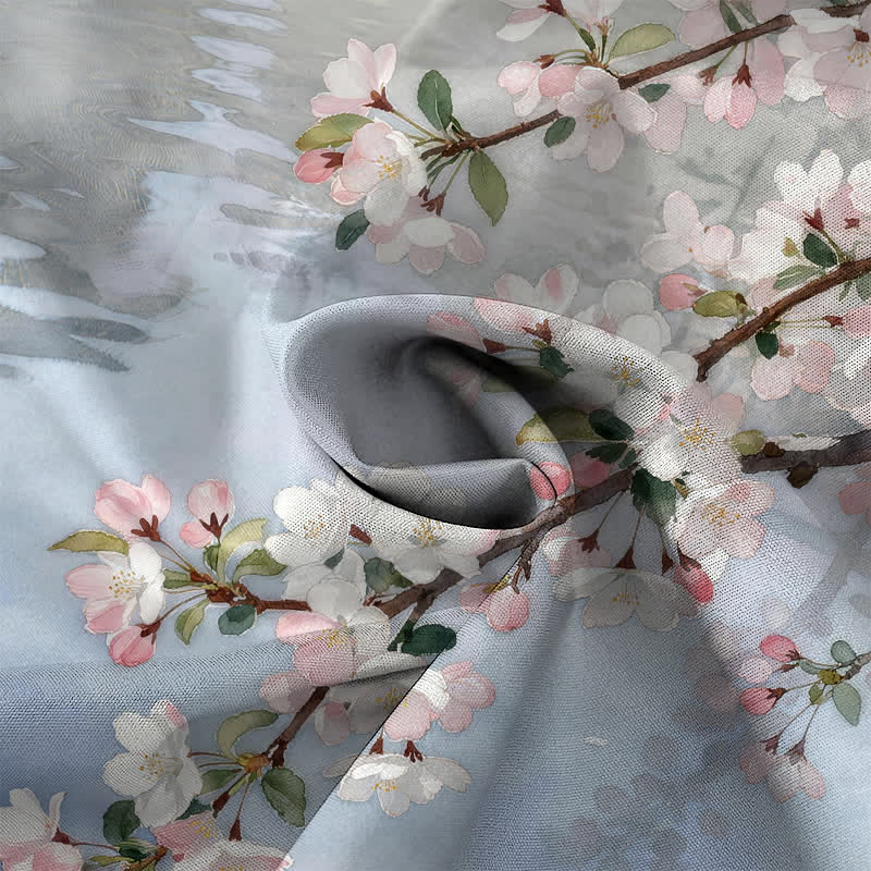 Nimara Ritual Cherry Blossom Cat Waterside Pattern Buttons Wrinkle-resistant Men's Short Sleeve Shirt