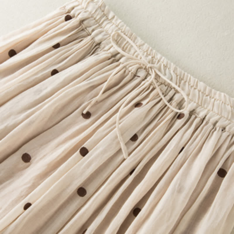 Nimara Ritual Artistic Vintage Dot Pattern Women's Pleated Skirt