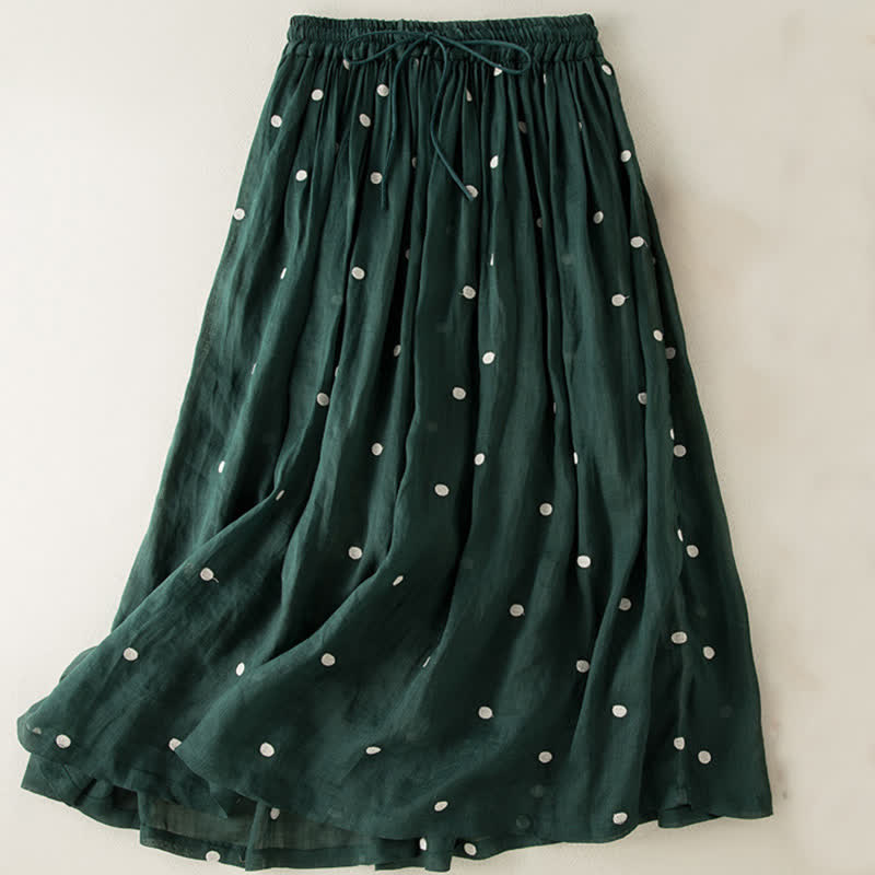 Nimara Ritual Artistic Vintage Dot Pattern Women's Pleated Skirt