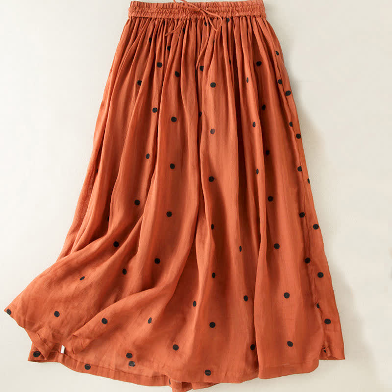 Nimara Ritual Artistic Vintage Dot Pattern Women's Pleated Skirt
