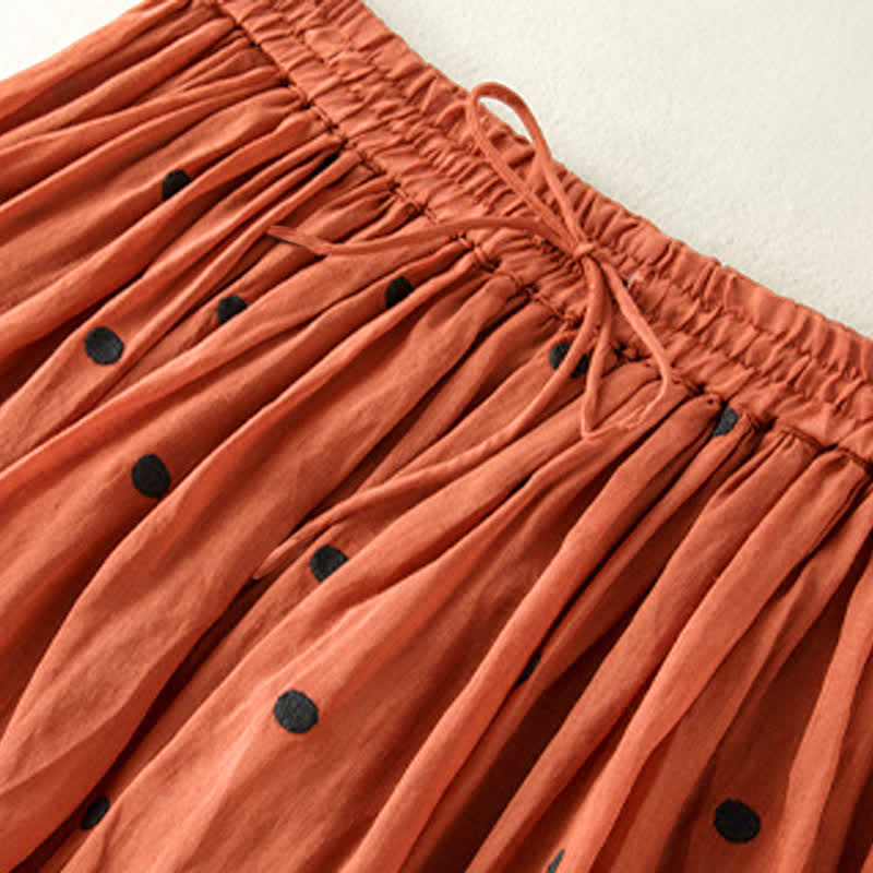 Nimara Ritual Artistic Vintage Dot Pattern Women's Pleated Skirt