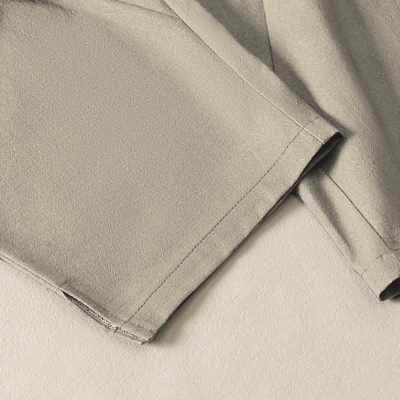 Nimara Ritual Pure Cotton Lotus Om Pattern Drawstring Men's Tapered Pants With Pockets