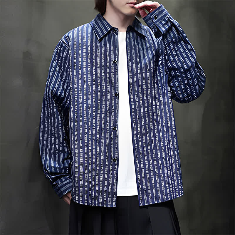 Nimara Ritual Fall Casual Minimalist Button-Up Striped Men's Long Sleeve Shirts