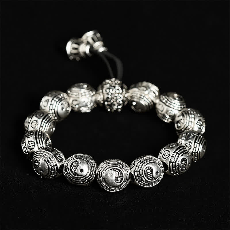 Nimara Ritual Copper Bagua Yin Yang Harmony Round Bead Bracelet