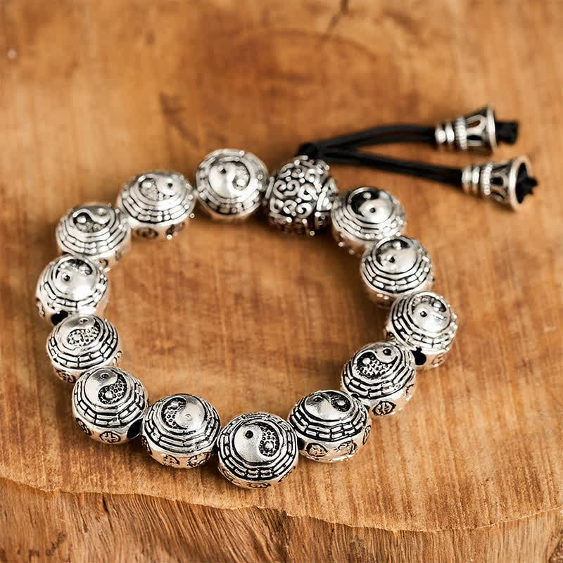 Nimara Ritual Copper Bagua Yin Yang Harmony Round Bead Bracelet
