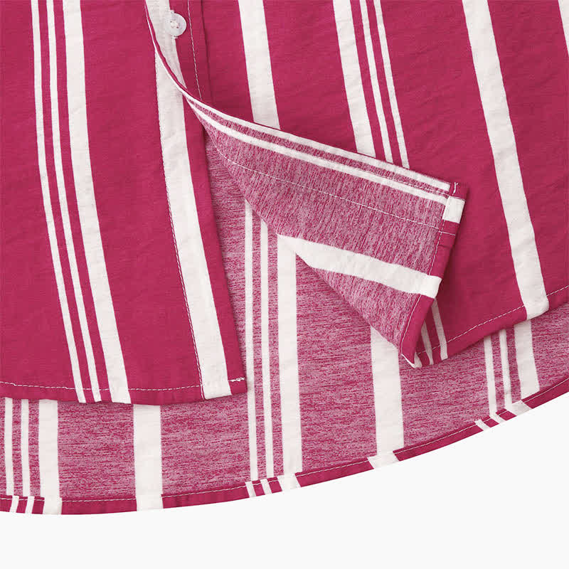 Nimara Ritual Summer Casual Classic Button-Up Vertical Striped Men's Short Sleeve Shirts