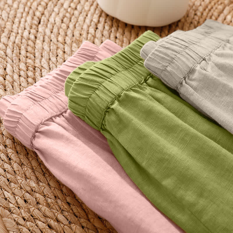 Nimara Ritual Summer Casual Minimalist Geometric Hollow Hem Ankle Pants Women's Wide Leg Pants With Pockets