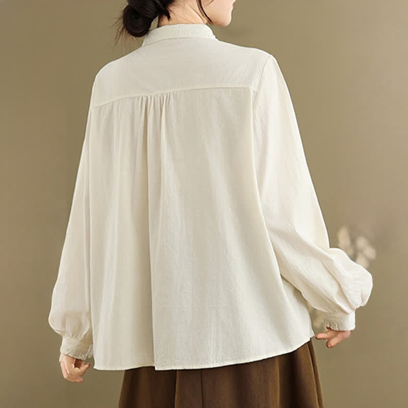 Nimara Ritual Summer Casual Vintage Button-Up Solid Women's Long Sleeve Shirts