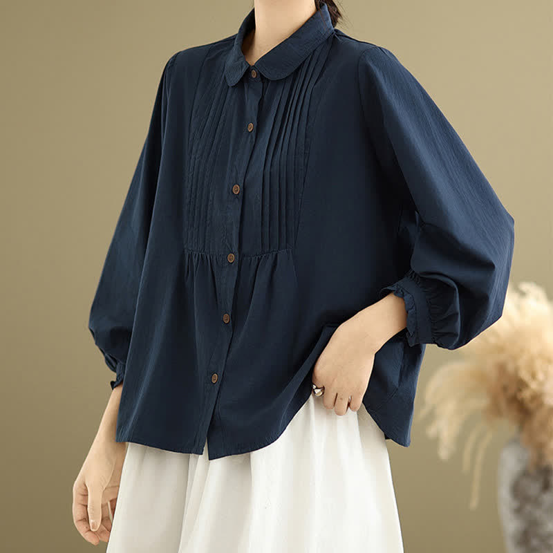 Nimara Ritual Summer Casual Vintage Button-Up Solid Women's Long Sleeve Shirts