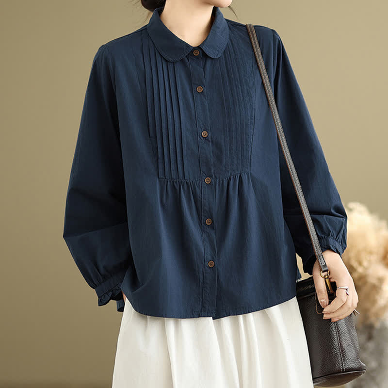 Nimara Ritual Summer Casual Vintage Button-Up Solid Women's Long Sleeve Shirts