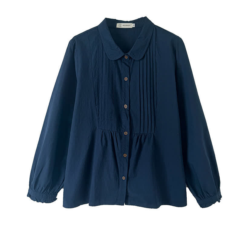 Nimara Ritual Summer Casual Vintage Button-Up Solid Women's Long Sleeve Shirts