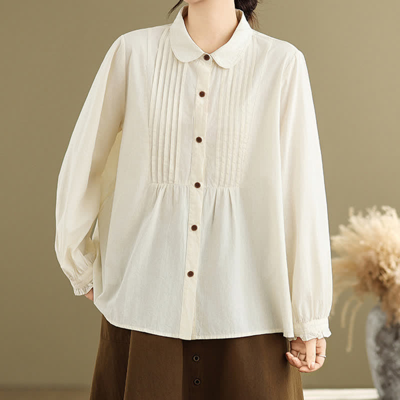 Nimara Ritual Summer Casual Vintage Button-Up Solid Women's Long Sleeve Shirts