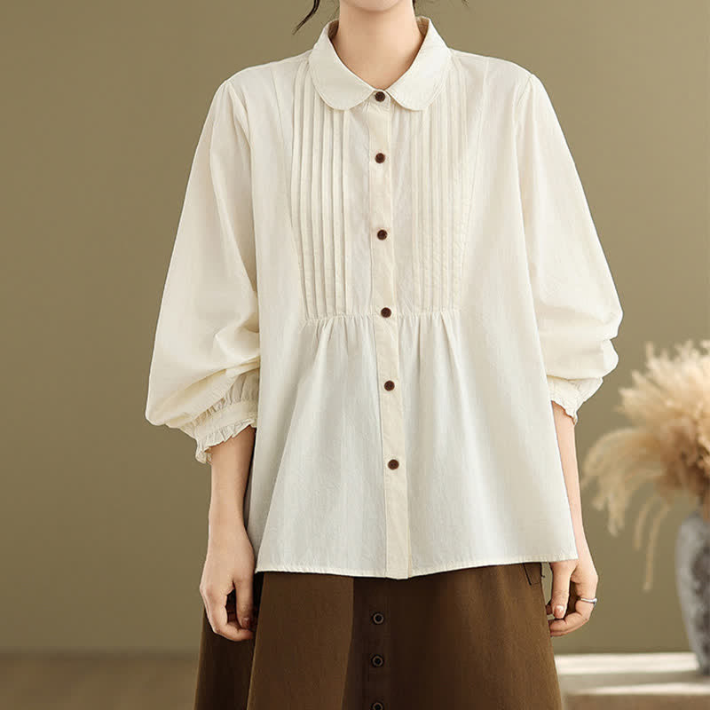 Nimara Ritual Summer Casual Vintage Button-Up Solid Women's Long Sleeve Shirts