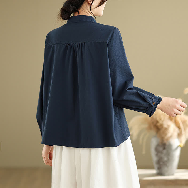 Nimara Ritual Summer Casual Vintage Button-Up Solid Women's Long Sleeve Shirts