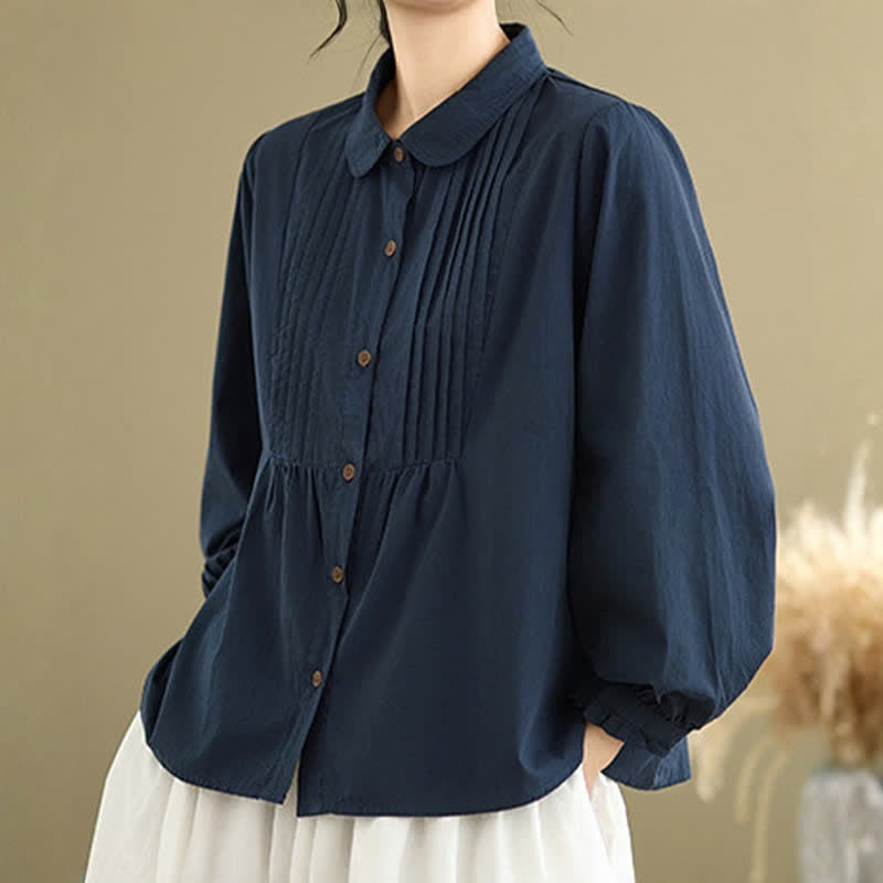 Nimara Ritual Summer Casual Vintage Button-Up Solid Women's Long Sleeve Shirts