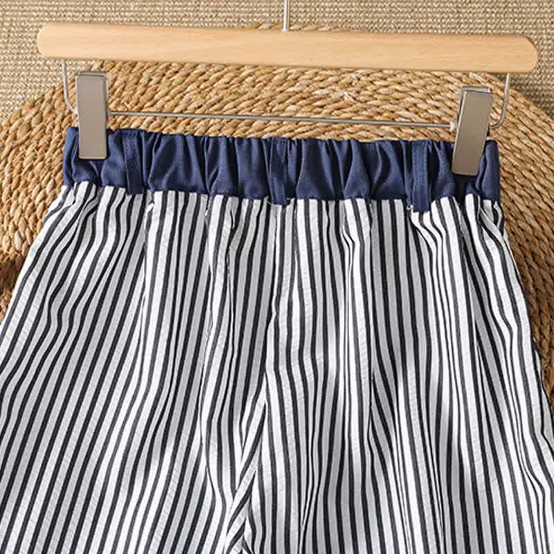 Nimara Ritual Summer Casual Drawstring Striped Long Pants Women's Wide Leg Pants With Pocket