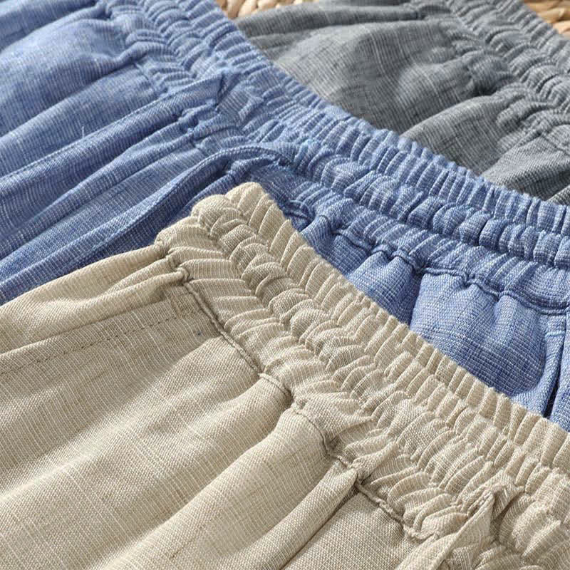 Nimara Ritual Summer Casual Minimalist Drawstring Solid Cropped Pants Men's Harem Pants With Pocket