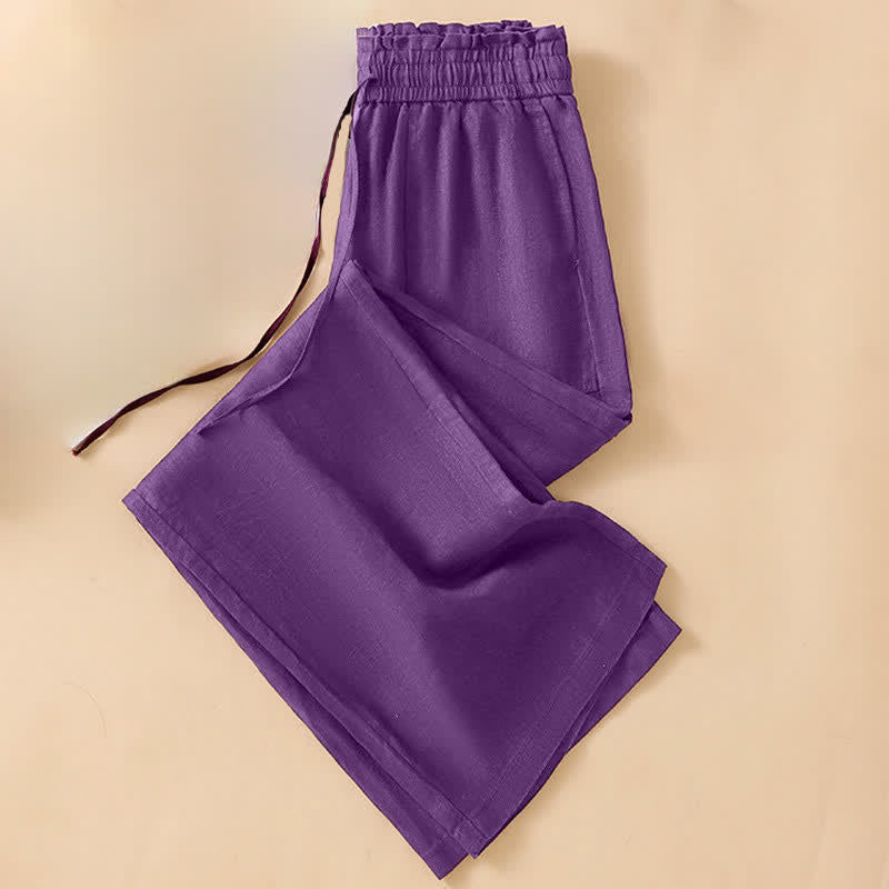 Nimara Ritual Summer Casual Minimalist Drawstring Solid Ankle Pants Women's Straight Leg Pants With Pocket