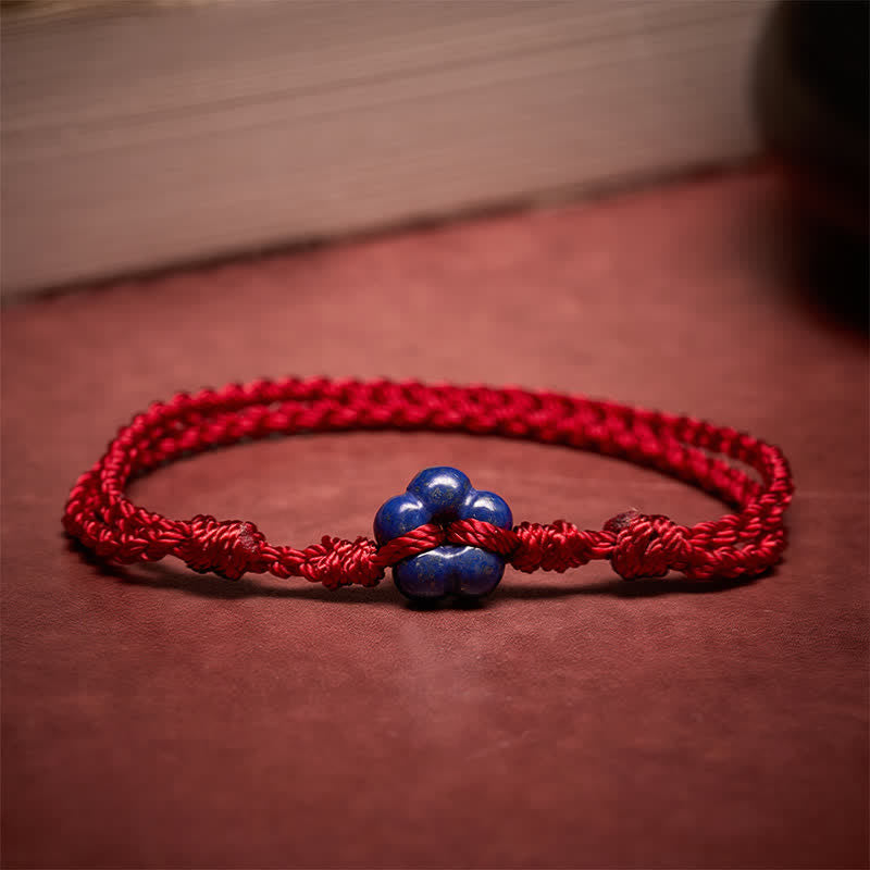 Nimara Ritual Hand-Woven Flower Lapis Lazuli Red String Luck Bracelet