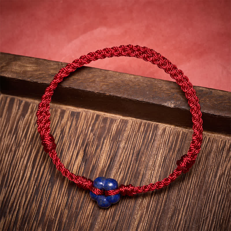 Nimara Ritual Hand-Woven Flower Lapis Lazuli Red String Luck Bracelet