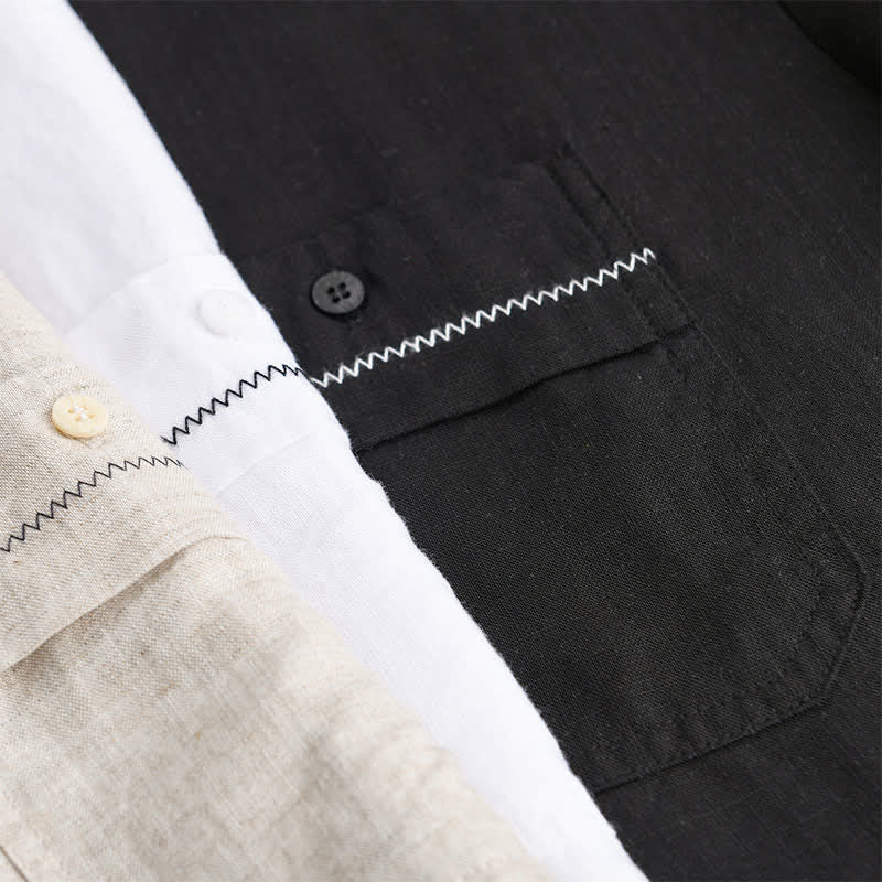Nimara Ritual Summer Casual Minimalist Solid Men's Short Sleeve T-Shirts With Patch Pocket