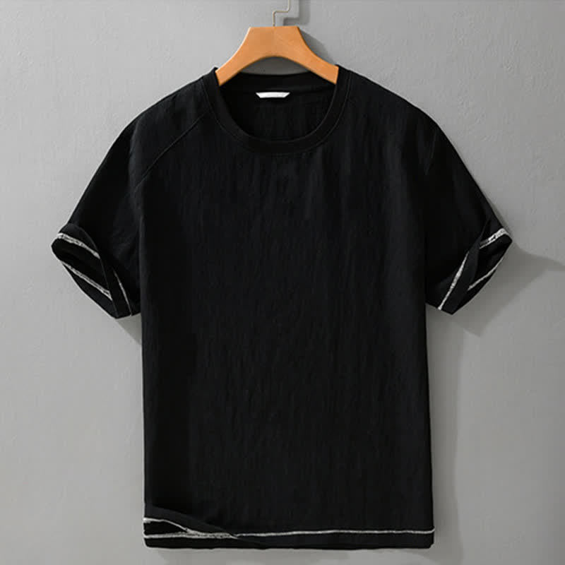 Nimara Ritual Summer Casual Vintage Washed Solid Men's Short Sleeve T-Shirts