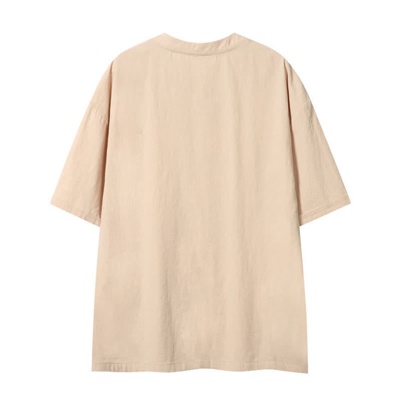Nimara Ritual Summer Casual Boho Drawstring Solid Men's Short Sleeve T-Shirts
