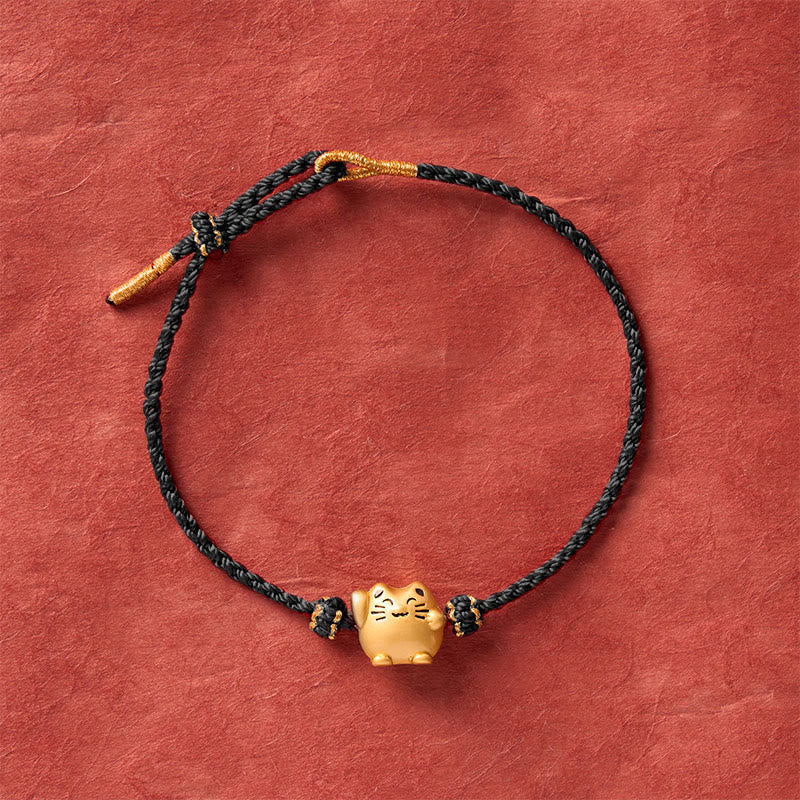 Nimara Ritual Red String Copper Lucky Cat Protection Energy Bracelet