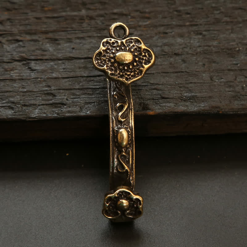 Nimara Ritual Copper Pi Xiu Chinese Coin Ruyi Lotus Wealth Keychains