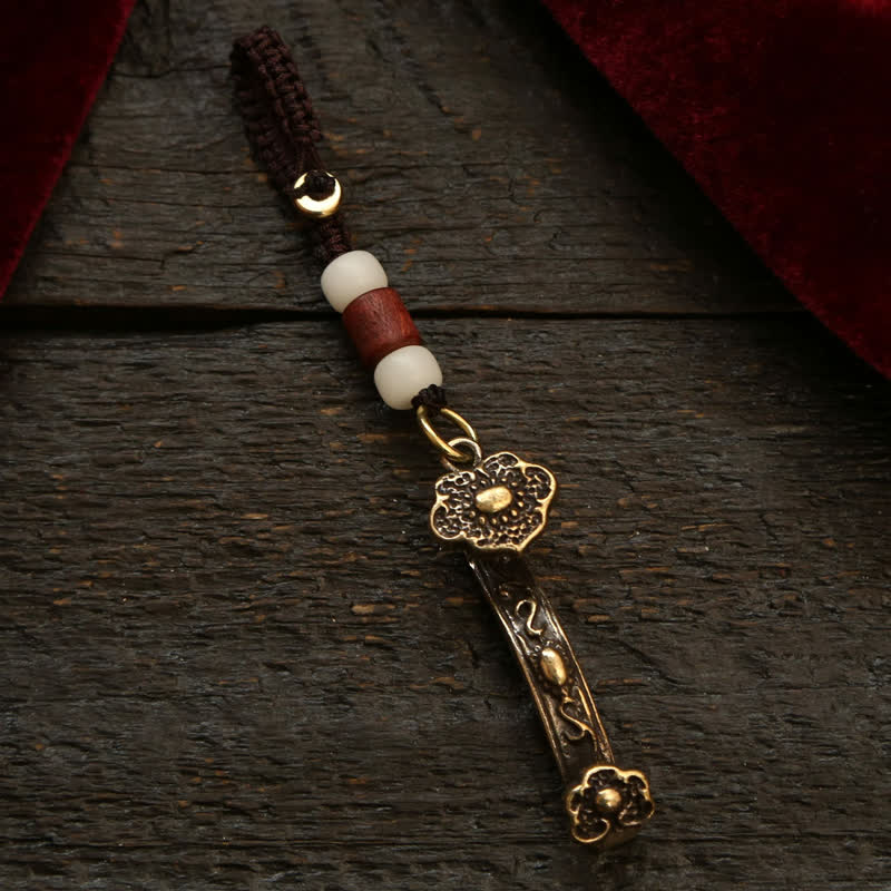 Nimara Ritual Copper Pi Xiu Chinese Coin Ruyi Lotus Wealth Keychains