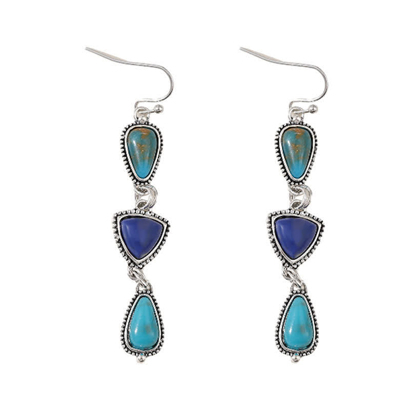 Nimara Ritual Turquoise Geometric Bohemian Protection Drop Earrings