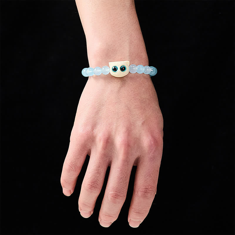 Nimara Ritual Blue Chalcedony Ivory Fruit Cat Power Bracelet
