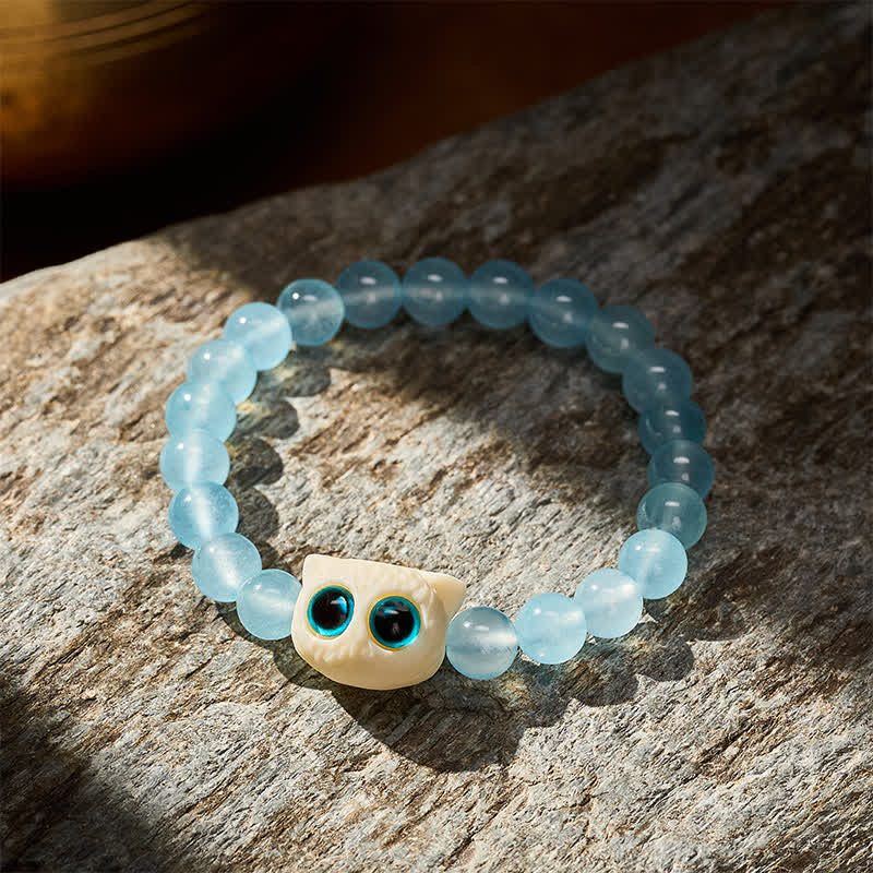 Nimara Ritual Blue Chalcedony Ivory Fruit Cat Power Bracelet