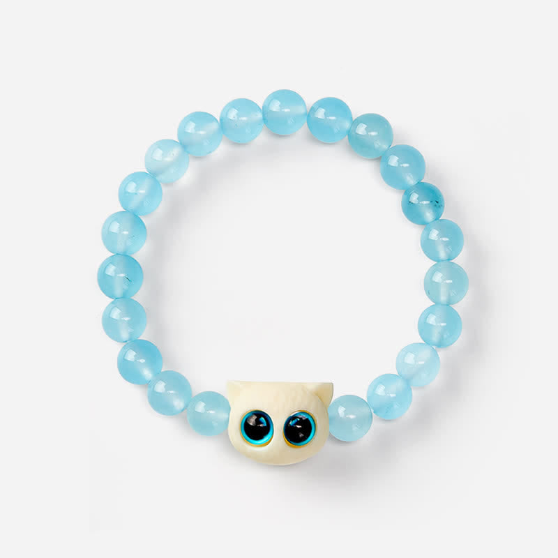 Nimara Ritual Blue Chalcedony Ivory Fruit Cat Power Bracelet