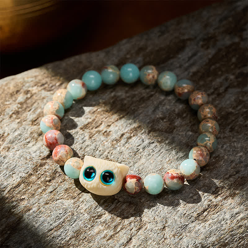 Nimara Ritual Shoushan Stone Ivory Fruit Cat Prosperity Bracelet