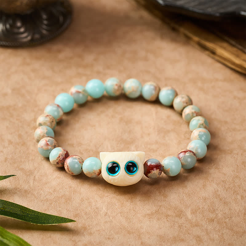 Nimara Ritual Shoushan Stone Ivory Fruit Cat Prosperity Bracelet